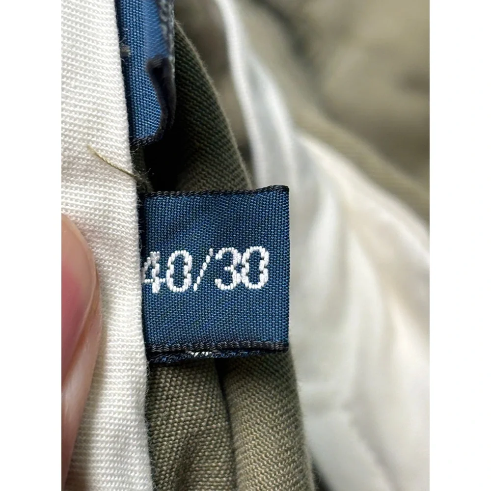 VTG Polo Ralph Lauren Andrew Pant Men 40x30 Olive Green Pleated Cotton Chino